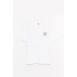 CASABLANCA WHITE FLOWER COURT ICON FLOWER COURT ICON T SHIRT
